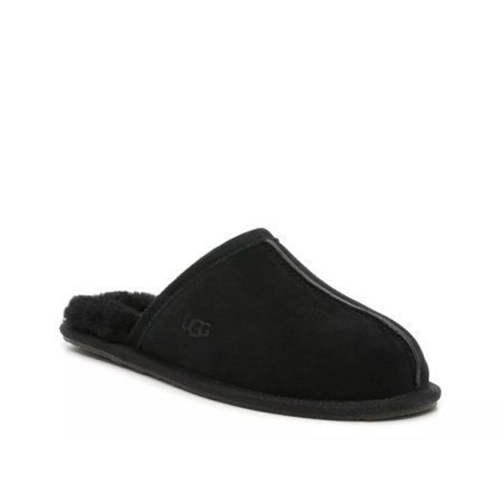 UGG Pearle Slipper Black Suede size 7 Shesrlung Luned Slip On